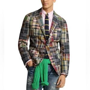 Polo Ralph Lauren plaid patchwork blazer